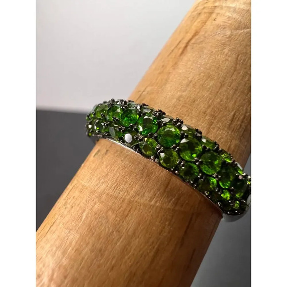 Green Chrome Diopside Rhodium Over Sterling Silver Ring 1.18ctw size 9 - Picture 9 of 11